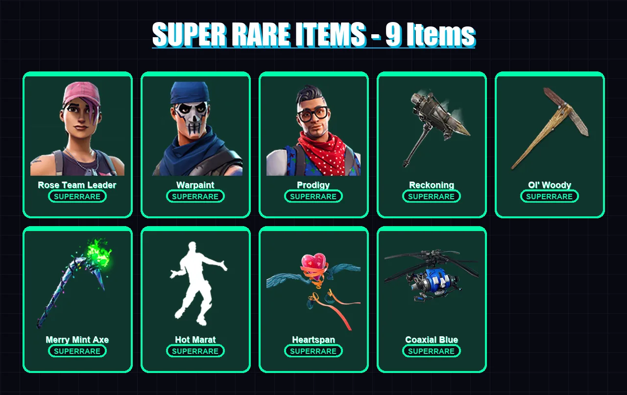 [PS4/PS5/XBOX/PC] | Rose Team Leader | Warpaint | Prodigy | Lynx | Calamity | 59 skin | 48 pickaxe | 68 emote | 57 glider | Lv621 — Fortnite account
