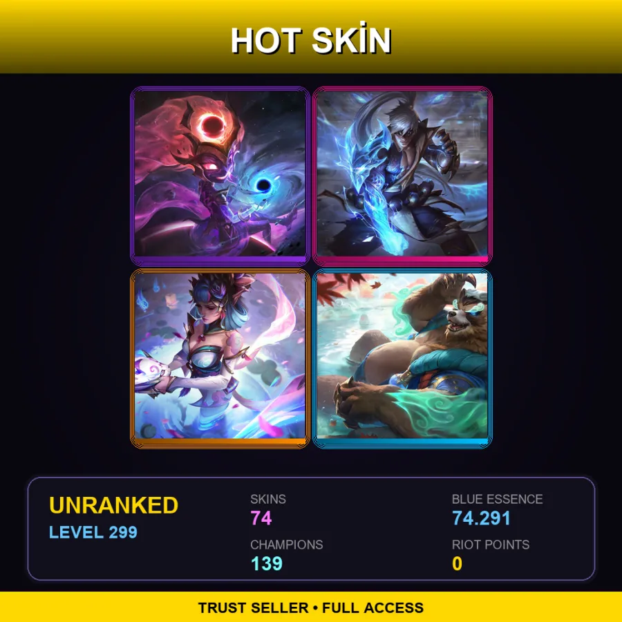 LAN | Lv299 | Unranked | 74 Skin | 139 Champ — Battle Queen Miss Fortune