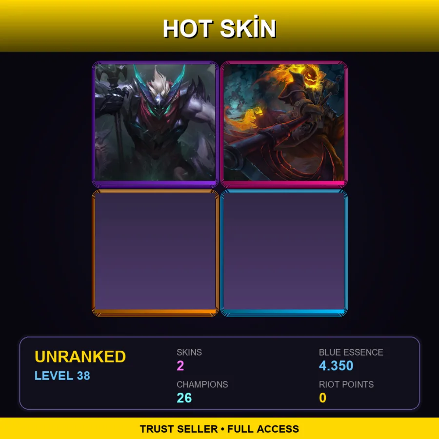 LAN | Lv38 | Unranked | 2 Skin | 26 Champ