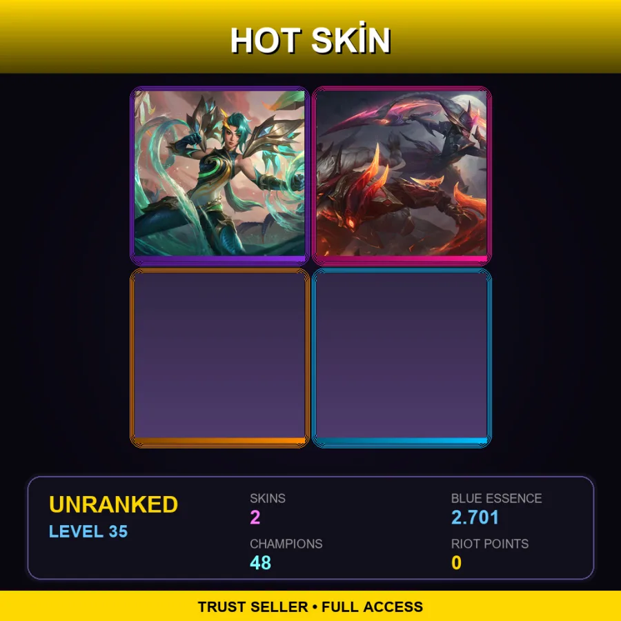 TR | Lv35 | Unranked | 2 Skin | 48 Champ — Unranked / Smurf League of Legends