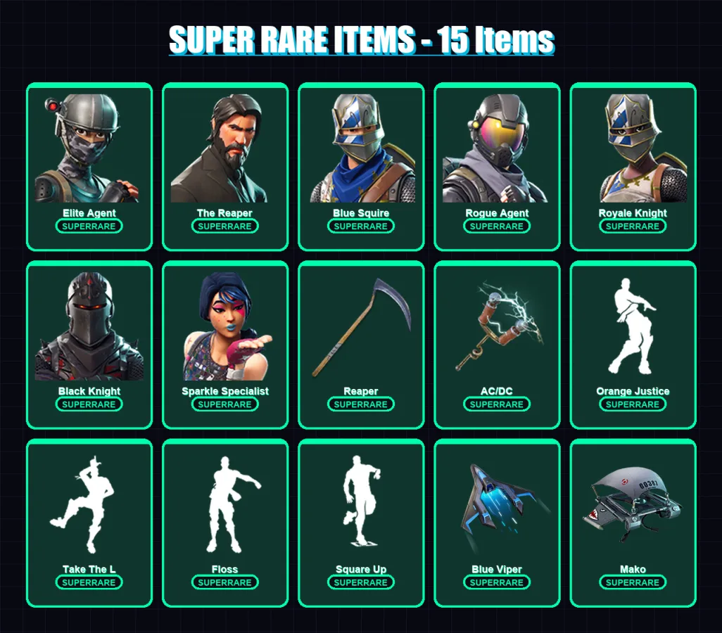 [PS4/PS5/XBOX/PC] | OG Ghoul Trooper | Elite Agent | The Reaper | Blue Squire | Rogue Agent | 25 skin | 17 pickaxe | 29 emote | 18 glider | Lv246
