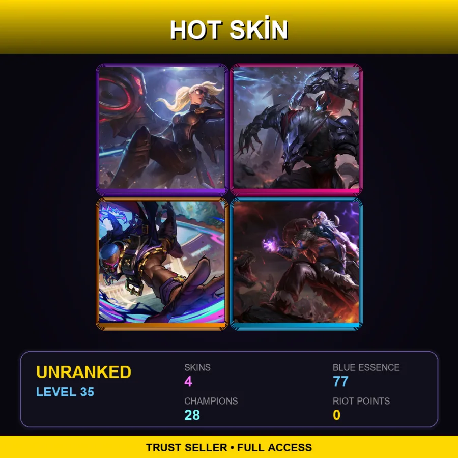 EUW | Riot Kayle | Marauder Ashe | Soul Fighter Pyke | Tribal Ryze | 4 Skin | 28 Champ | Lv35