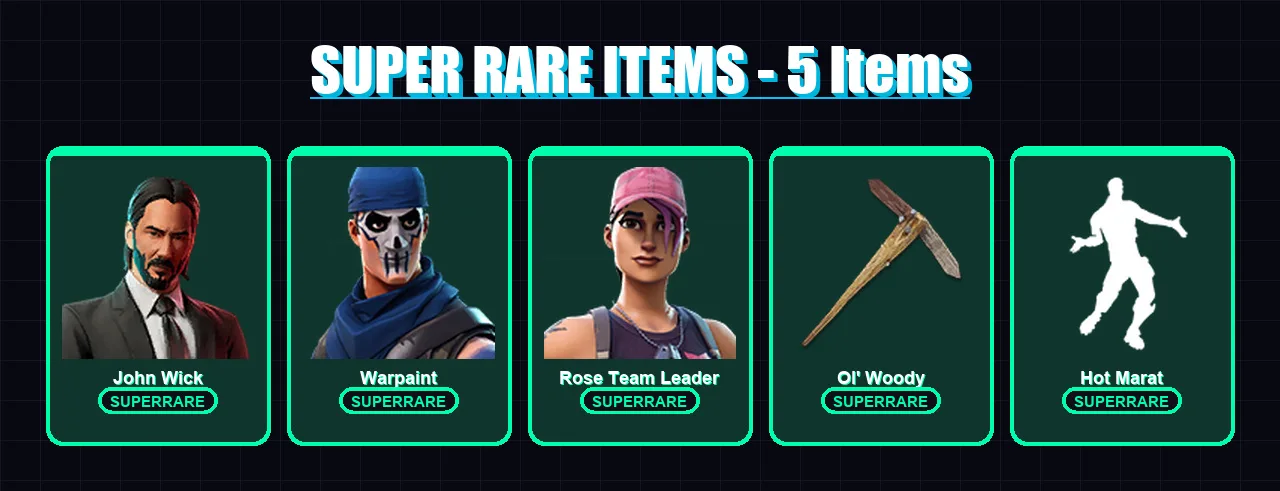 [PC/XBOX/PSN] | John Wick | Warpaint | Rose Team Leader | Sentinel | Hybrid | 34 skin | 75 pickaxe | 74 emote | 61 glider | Lv865