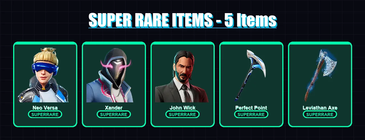 [PC/XBOX] | Neo Versa | Xander | John Wick | Mandalorian | Joey | 86 skin | 102 pickaxe | 62 emote | 59 glider | Lv1034