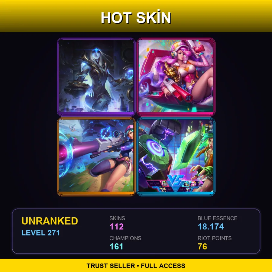 NA | Lv271 | Unranked | 112 Skin | 161 Champ — LoL account