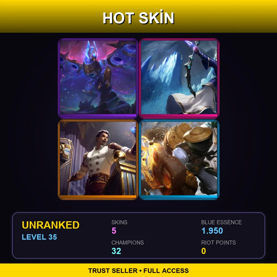 LAN | Lv35 | Unranked | 5 Skin | 32 Champ