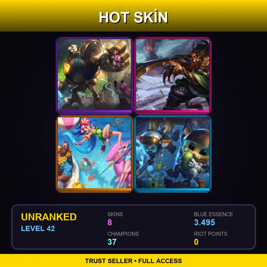 LAS | Lv42 | Unranked | 8 Skin | 37 Champ