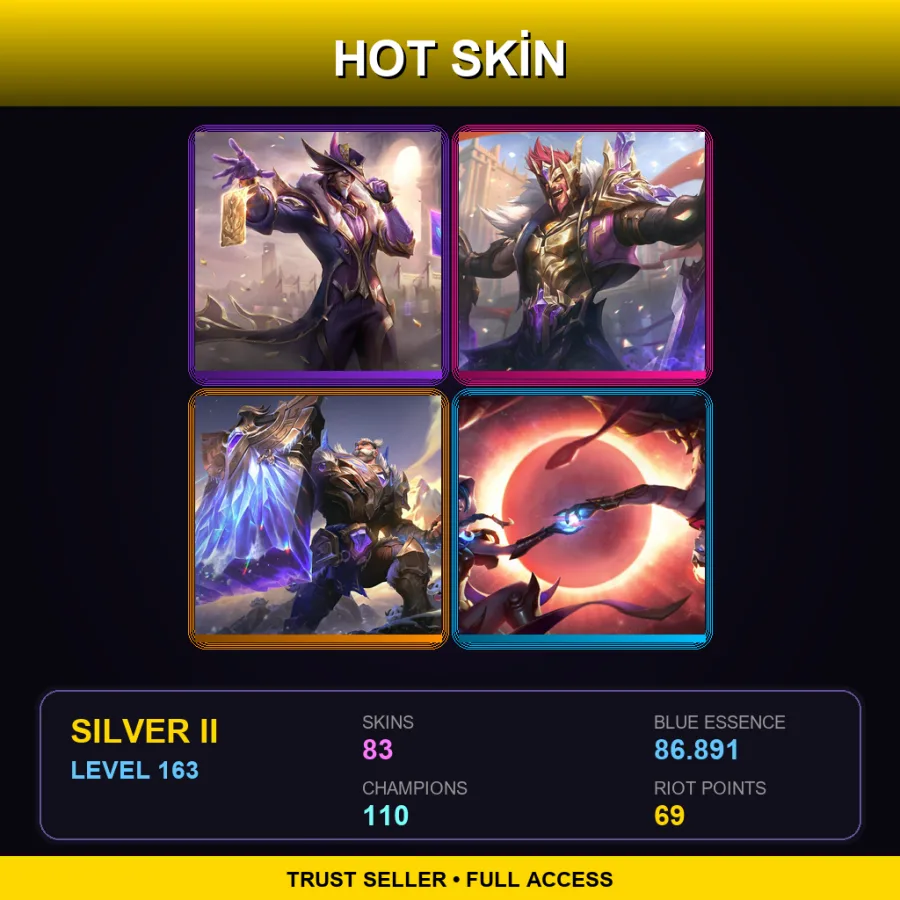EUW | Lv163 | Silver II | 83 Skin | 110 Champ