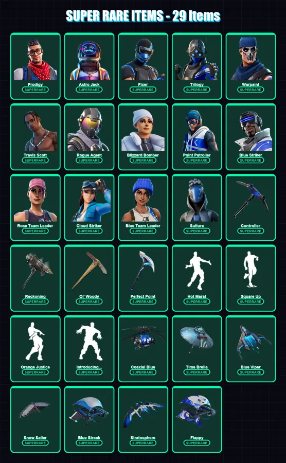 [PC/XBOX/PSN] | Prodigy | Astro Jack | Fixer | Trilogy | Warpaint | 224 skin | 221 pickaxe | 195 emote | 180 glider | Lv1959