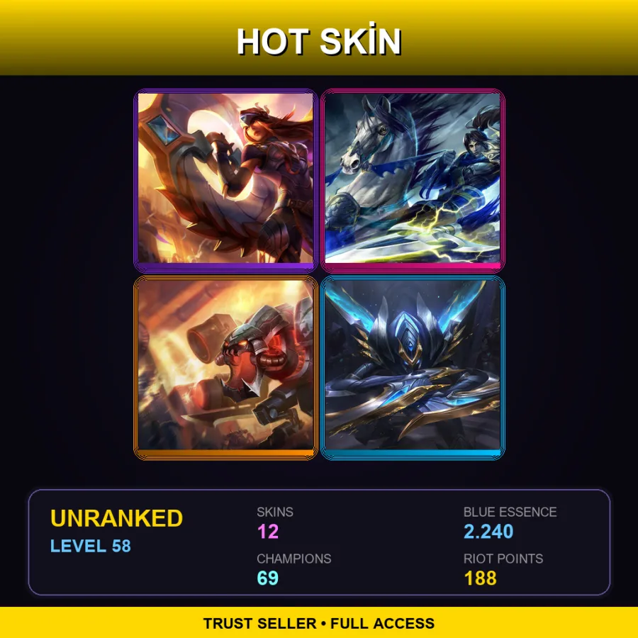 LAN | Lv58 | Unranked | 12 Skin | 69 Champ — Victorious Sivir