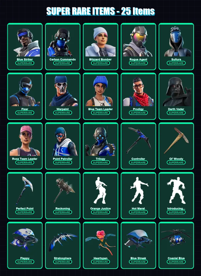 [PS4/PS5/XBOX/PC] | Blue Striker | Carbon Commando | Blizzard Bomber | 220 skin | Lv2344