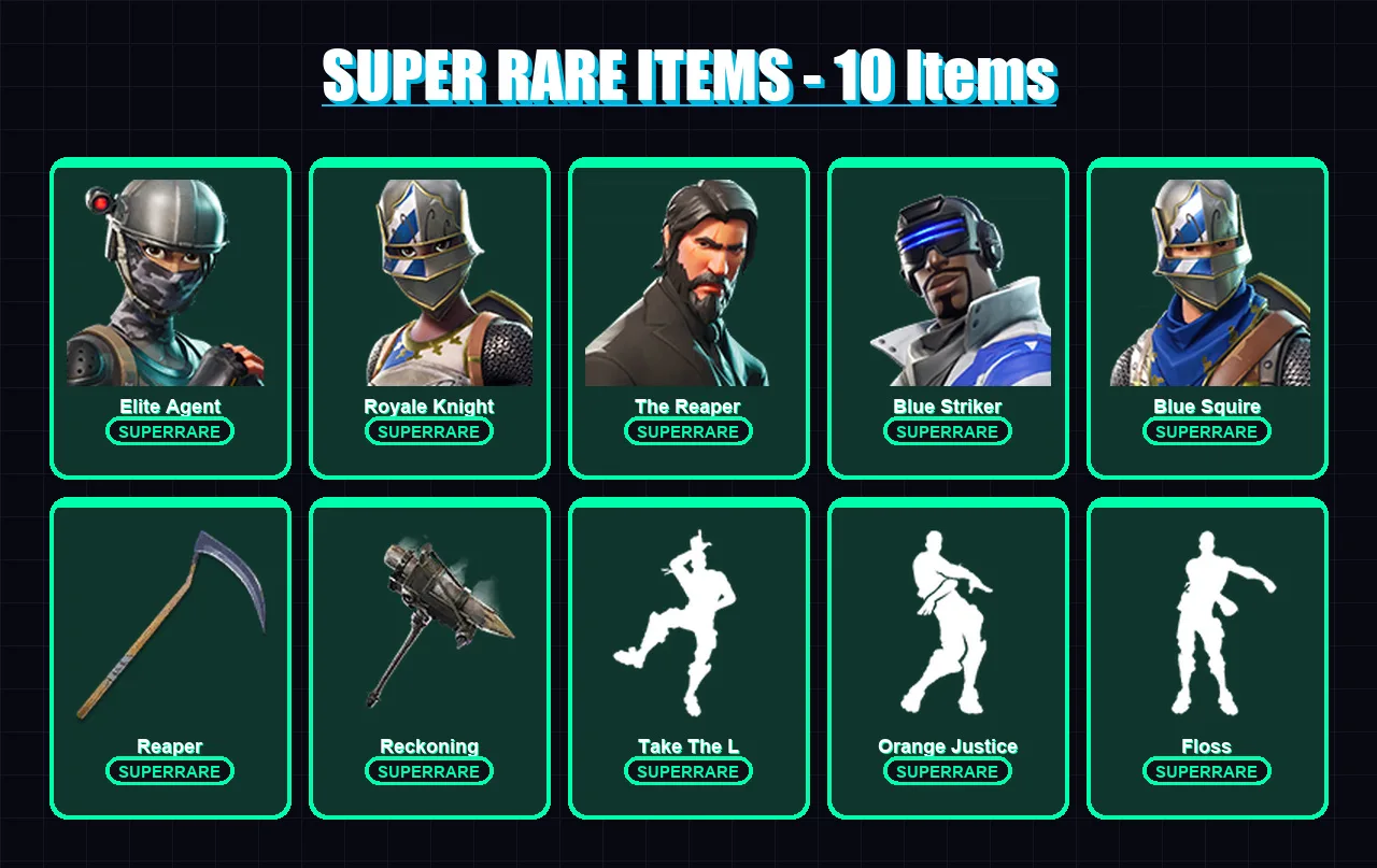 [PS4/PS5/XBOX/PC] | Elite Agent | Royale Knight | The Reaper | Blue Striker | Blue Squire | 43 skin | 29 pickaxe | 41 emote | 36 glider | Lv630 — Fortnite account