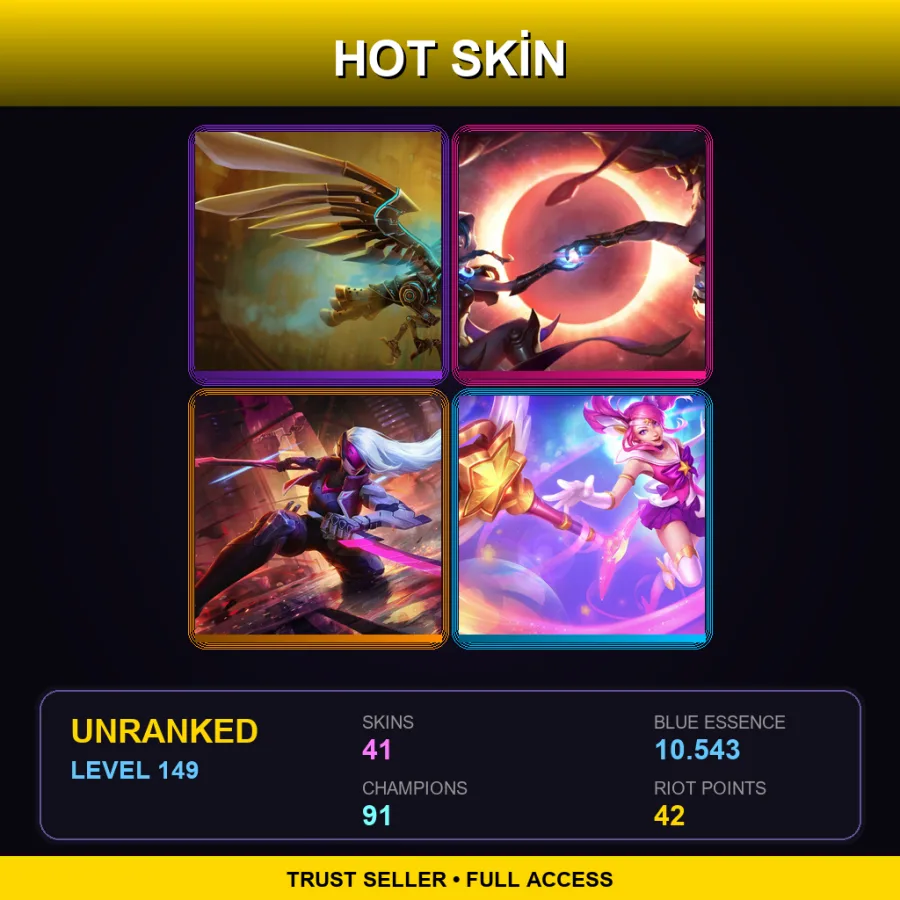 EUNE | Lv149 | Unranked | 41 Skin | 91 Champ — LoL account