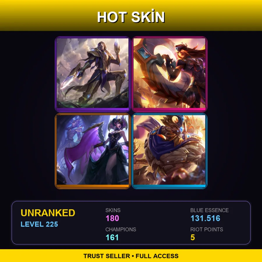 VN | Lv225 | Unranked | 180 Skin | 161 Champ — Ace Of Spades Ezreal