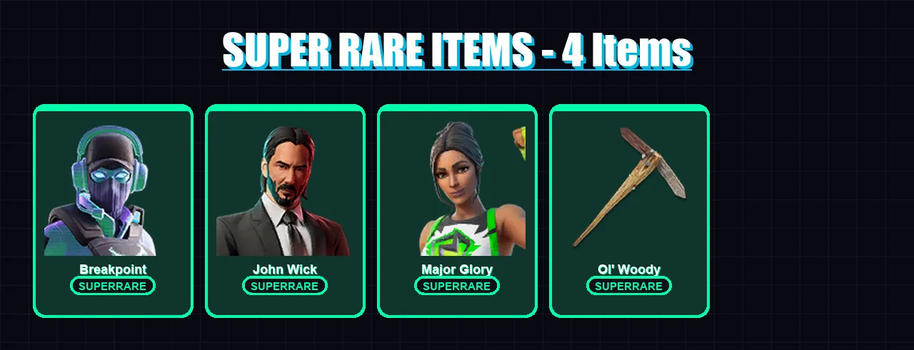 [PC/XBOX/PSN] | Breakpoint | John Wick | Major Glory | Midas Rex | Spire Assassin | 193 skin | 172 pickaxe | 163 emote | 99 glider | Lv1426