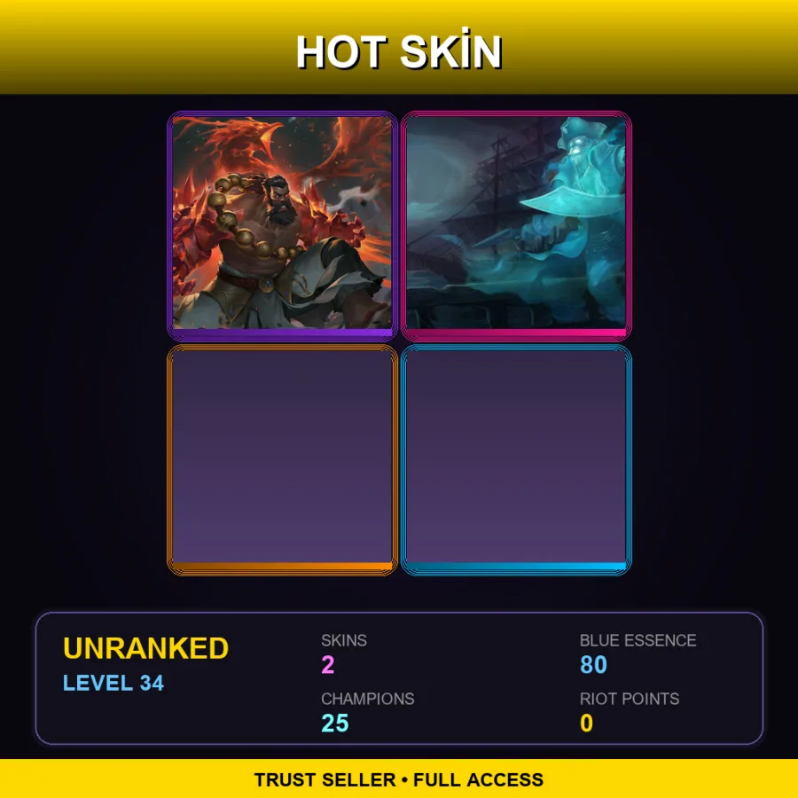 EUNE | Lv34 | Unranked | 2 Skin | 25 Champ