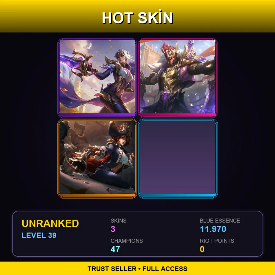 LAS | Lv39 | Unranked | 3 Skin | 47 Champ — Victorious Draven