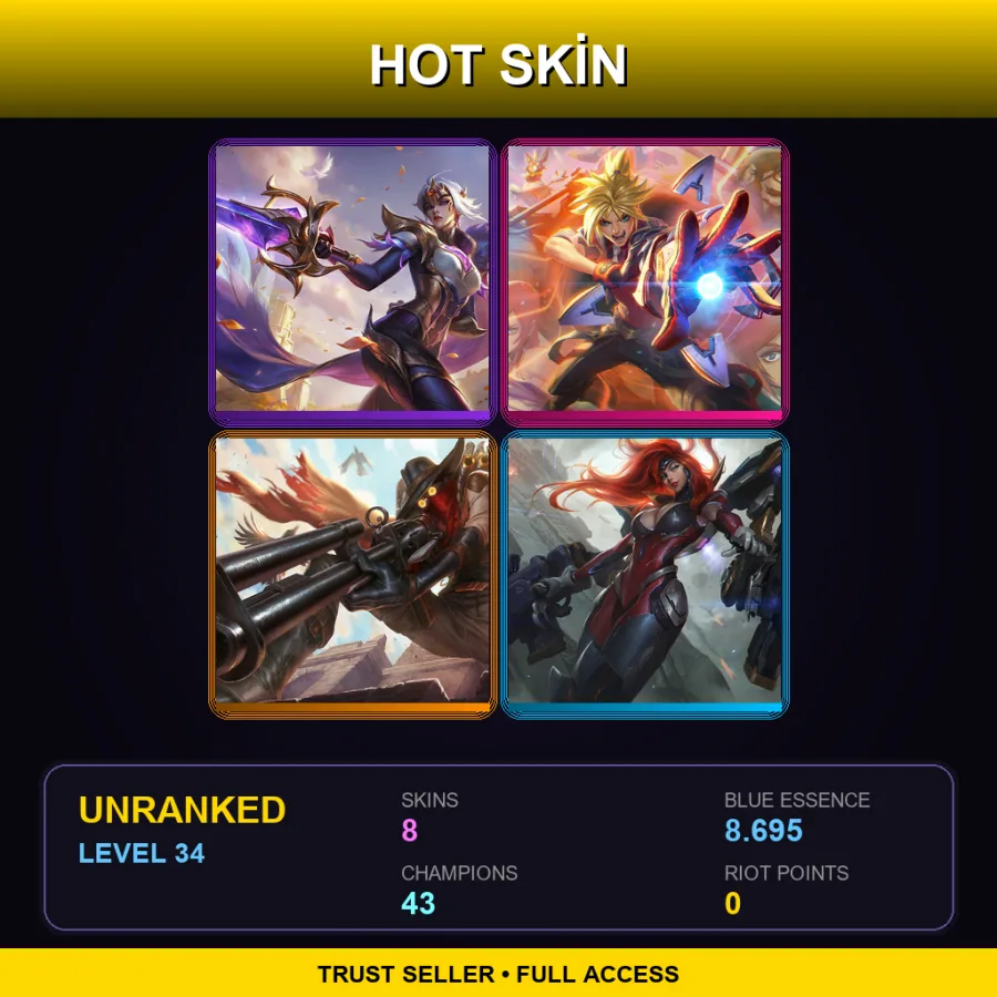 EUW | Lv34 | Unranked | 8 Skin | 43 Champ — Crime City Nightmare Akali