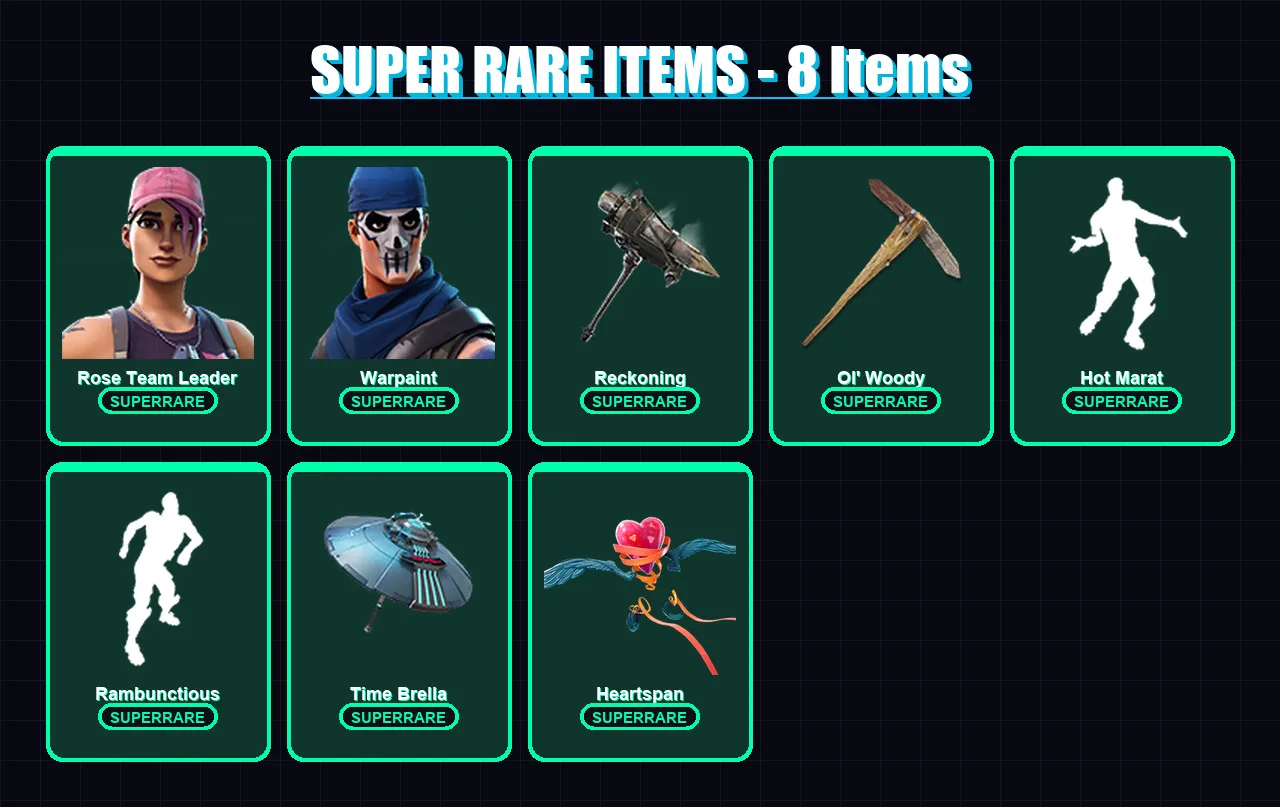 [PC/PSN] | Rose Team Leader | Warpaint | Omegarok | Spectra Knight | Fusion | 40 skin | 64 pickaxe | 67 emote | 74 glider | Lv847
