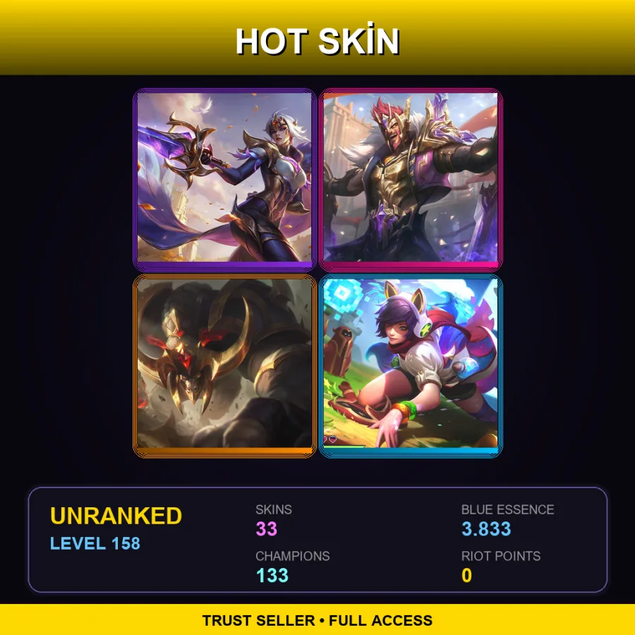EUNE | Lv158 | Unranked | 33 Skin | 133 Champ — Winterblessed Diana