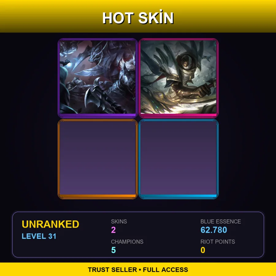 LAN | Lv31 | Unranked | 2 Skin | 5 Champ — LoL account