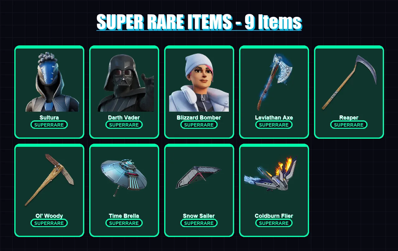 [PS4/PS5/XBOX/PC] | Sultura | Darth Vader | Blizzard Bomber | Ronin | Zeus | 243 skin | 288 pickaxe | 233 emote | 188 glider | Lv2797