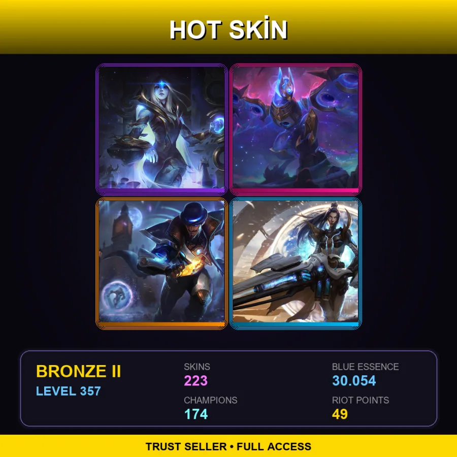 EUW | Lv357 | Bronze II | 223 Skin | 174 Champ
