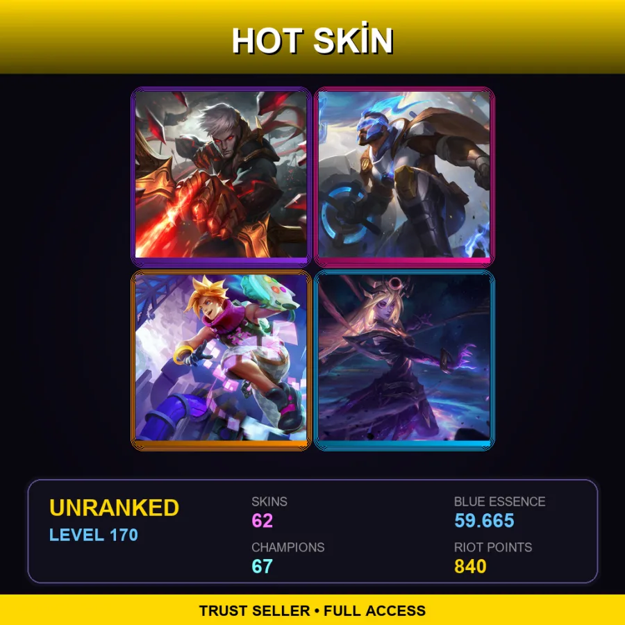 EUW | Lv170 | Unranked | 62 Skin | 67 Champ — Cosmic Hunter Varus