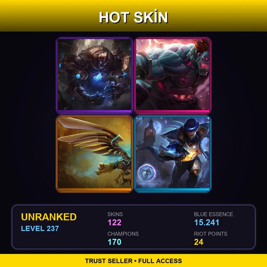 LAS | Lv237 | Unranked | 122 Skin | 170 Champ