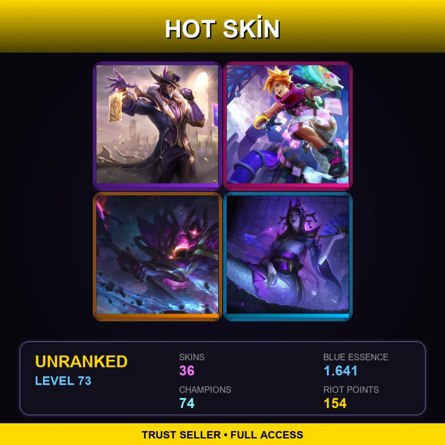 TR | Lv73 | Unranked | 36 Skin | 74 Champ
