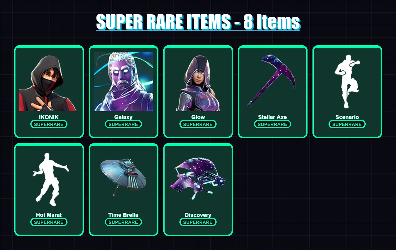 [PC/XBOX/PSN] | IKONIK | Galaxy | Glow | Lynx | Zenith | 26 skin | 29 pickaxe | 38 emote | 42 glider | Lv696