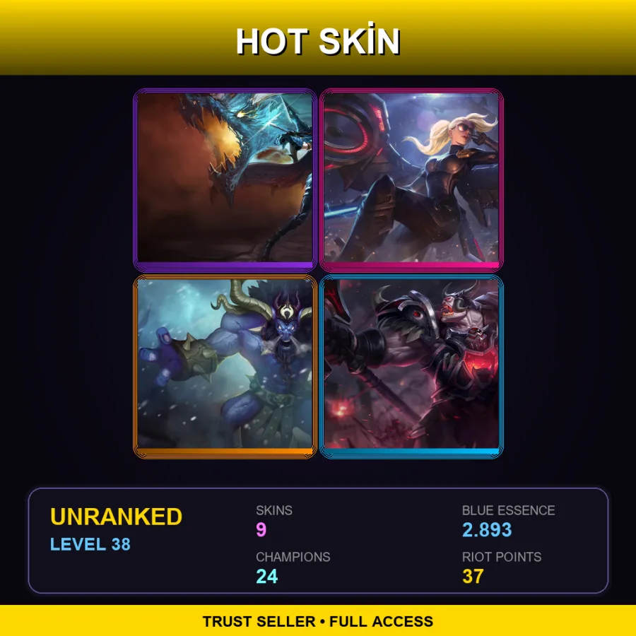 LAN | Lv38 | Unranked | 9 Skin | 24 Champ