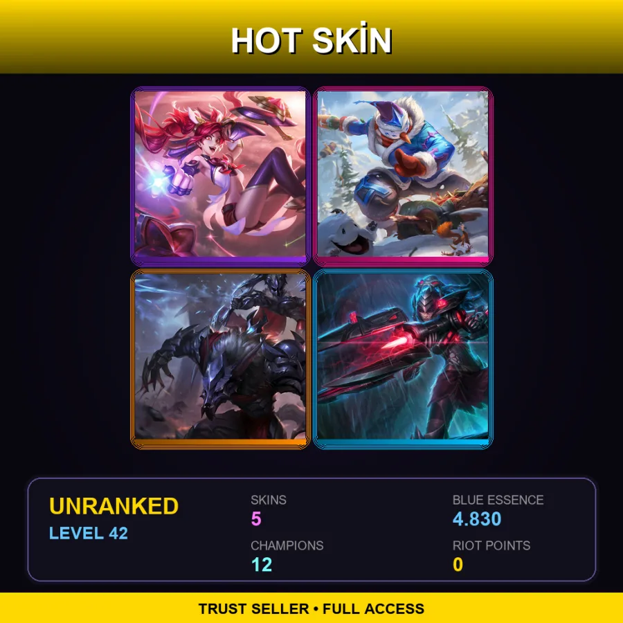 SG | Lv42 | Unranked | 5 Skin | 12 Champ