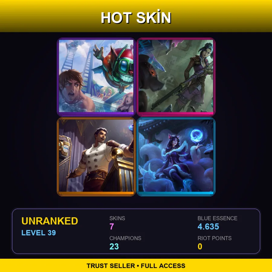 LAN | Lv39 | Unranked | 7 Skin | 23 Champ — Pool Party Ziggs