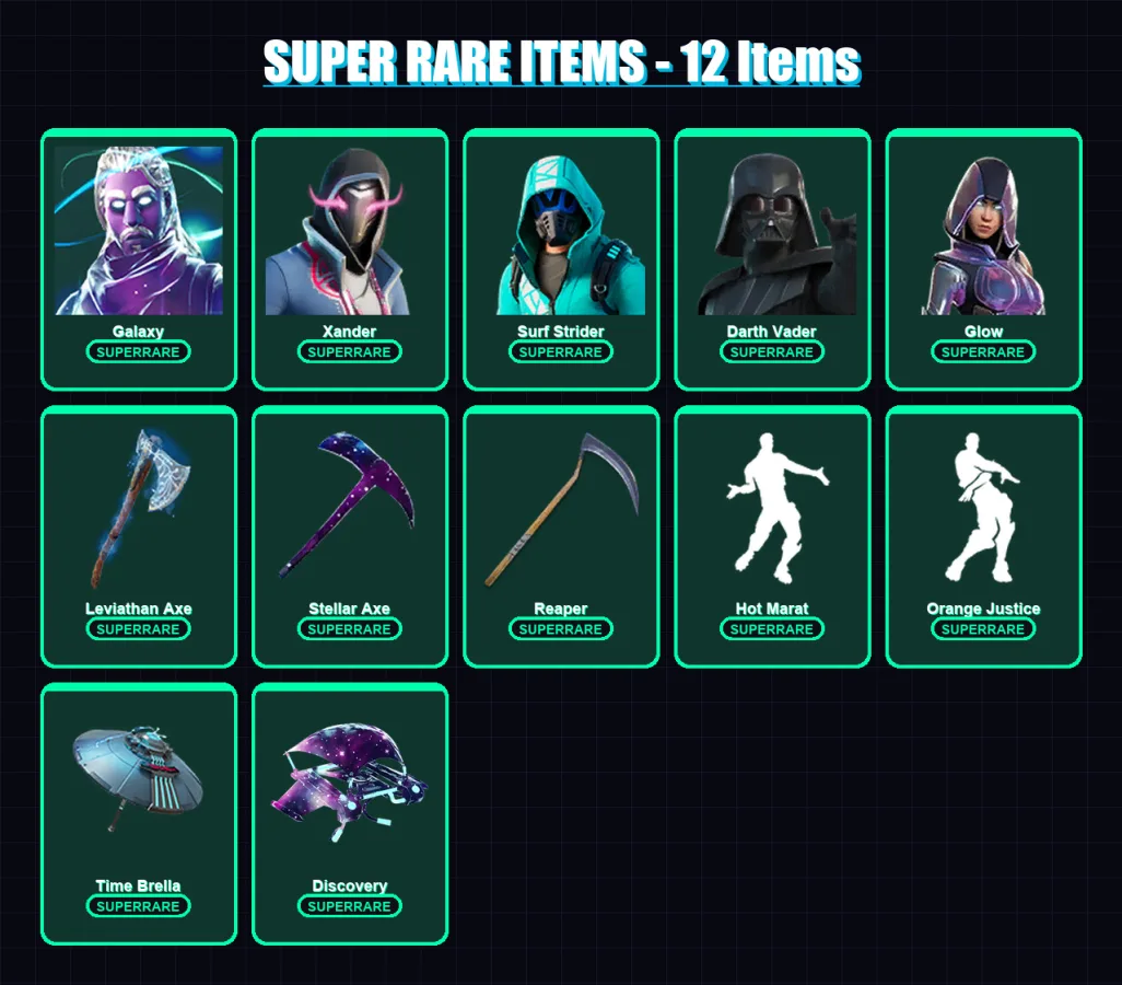 [PC/XBOX/PSN] | Galaxy | Xander | Surf Strider | Darth Vader | Glow | 237 skin | 275 pickaxe | 202 emote | 217 glider | Lv3128