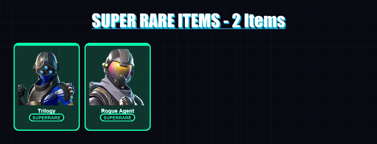 [PC] | Trilogy | Rogue Agent | Lt. Evergreen | Steelsight | Wooly Warrior | 5 skin | 6 pickaxe | 11 emote | 13 glider | Lv206