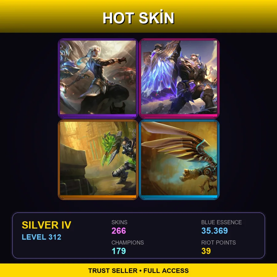 LAN | Lv312 | Silver IV | 266 Skin | 179 Champ — LoL account