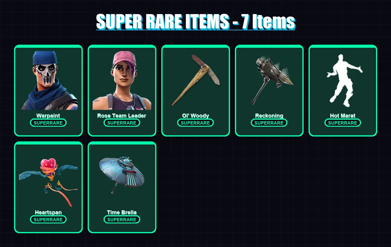 [PC/XBOX/PSN] | Warpaint | Rose Team Leader | Fusion | Drift | Rox | 176 skin | 191 pickaxe | 145 emote | 127 glider | Lv1279
