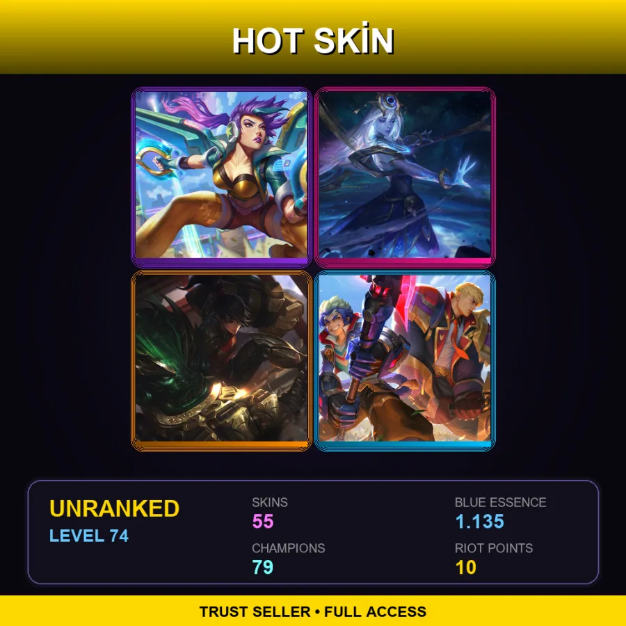EUNE | Lv74 | Unranked | 55 Skin | 79 Champ