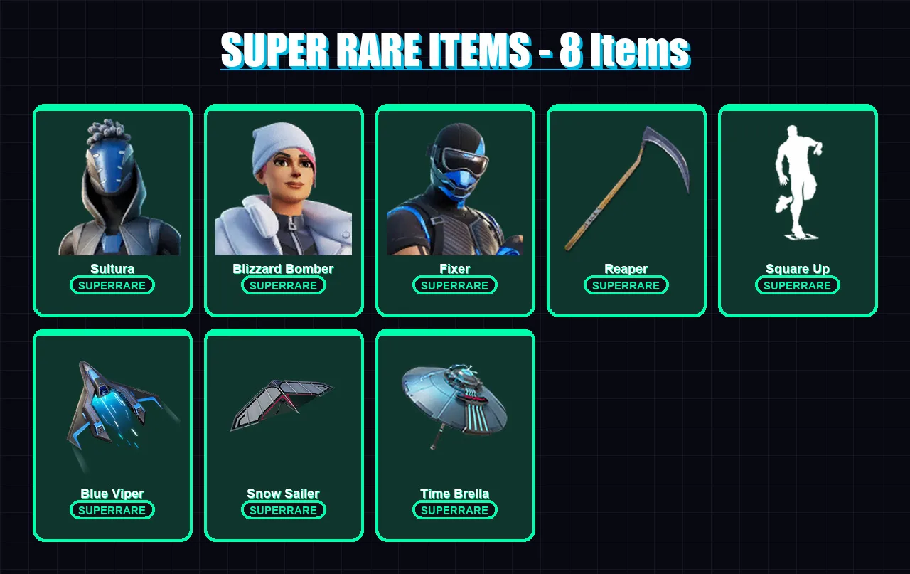 [PS4/PS5/XBOX/PC] | Sultura | Blizzard Bomber | Fixer | The Foundation | Ronin | 46 skin | 109 pickaxe | 81 emote | 91 glider | Lv1376