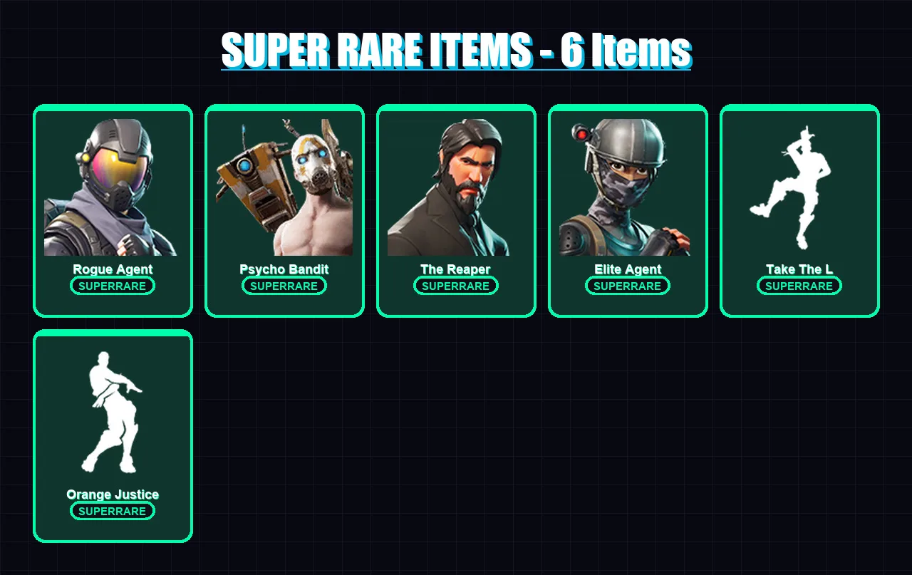 [PC/XBOX/PSN] | Rogue Agent | Psycho Bandit | The Reaper | Elite Agent | Carbide | 30 skin | 27 pickaxe | 35 emote | 25 glider | Lv267