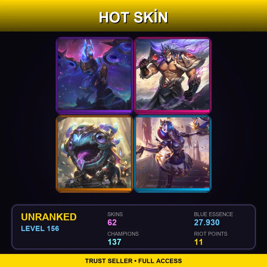 SG | Lv156 | Unranked | 62 Skin | 137 Champ — Totemic Maokai