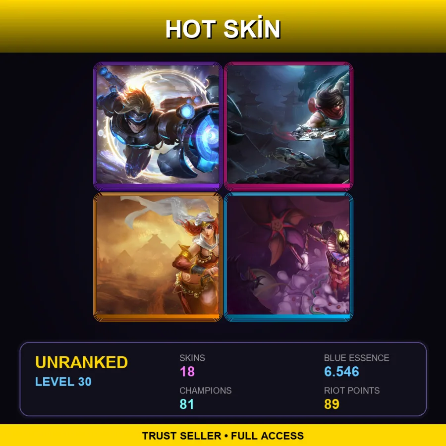 NA | Lv30 | Unranked | 18 Skin | 81 Champ — Traditional Lee Sin