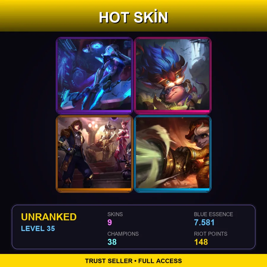 RU | Lv35 | Unranked | 9 Skin | 38 Champ