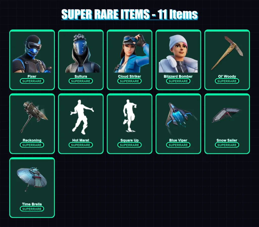 [PS4/PS5/XBOX/PC] | Fixer | Sultura | Cloud Striker | Blizzard Bomber | Peter Griffin | 116 skin | 150 pickaxe | 140 emote | 147 glider | Lv1707