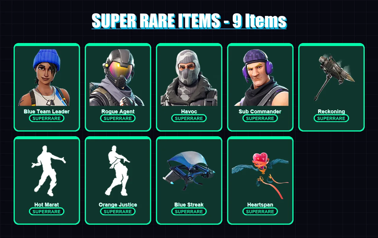 [PS4/PS5/XBOX/PC] | Blue Team Leader | Rogue Agent | Havoc | Sub Commander | The Prisoner | 97 skin | 81 pickaxe | 87 emote | 92 glider | Lv1277