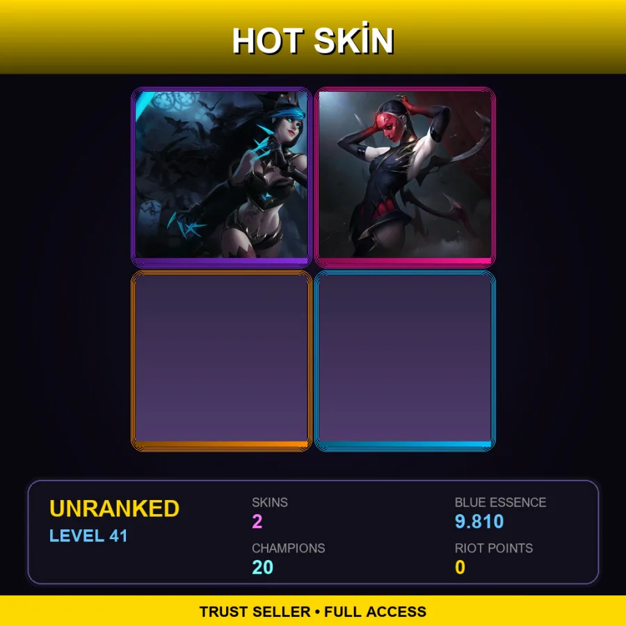 NA | Lv41 | Unranked | 2 Skin | 20 Champ — LoL account