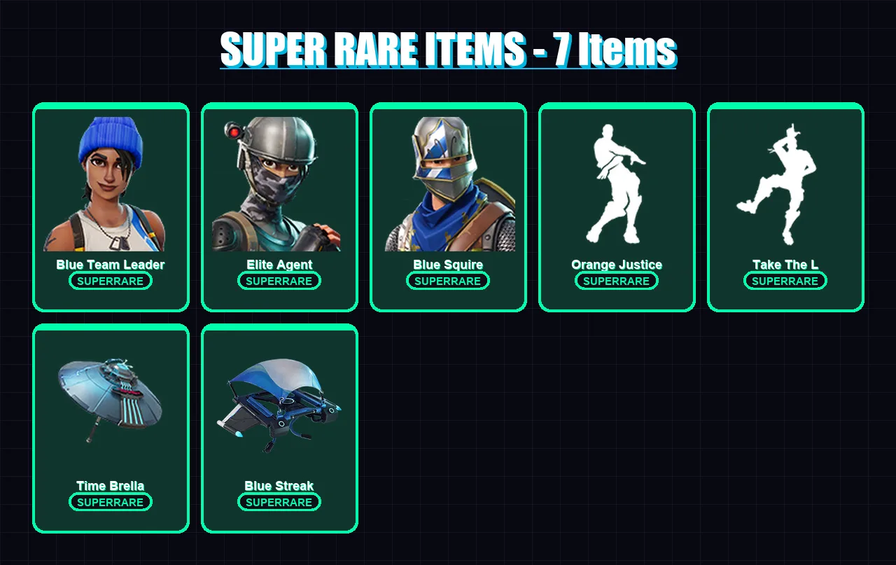 [PC/XBOX] | Blue Team Leader | Elite Agent | Blue Squire | Valor | Mandalorian | 39 skin | 34 pickaxe | 39 emote | 34 glider | Lv559