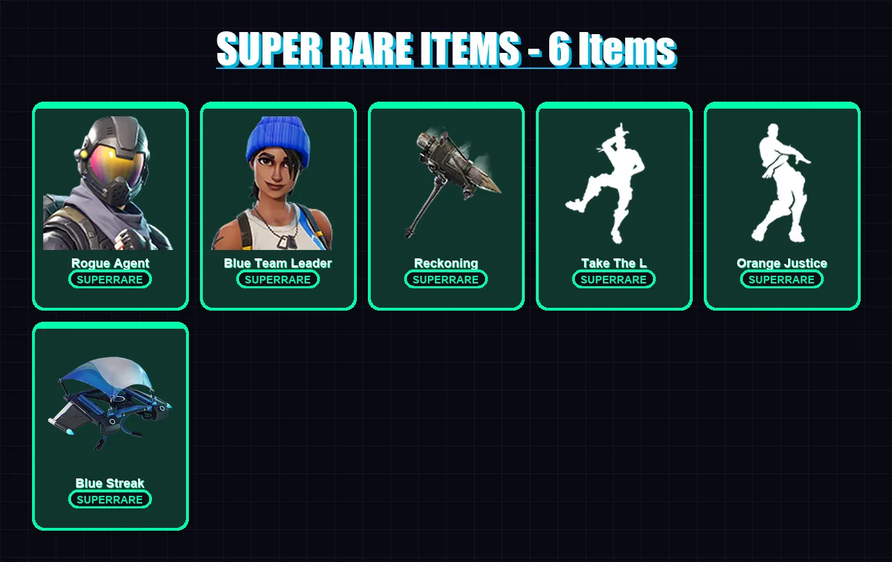 [PS4/PS5/XBOX/PC] | Rogue Agent | Blue Team Leader | Ragnarok | Raptor | Dark Voyager | 35 skin | 19 pickaxe | 38 emote | 27 glider | Lv380