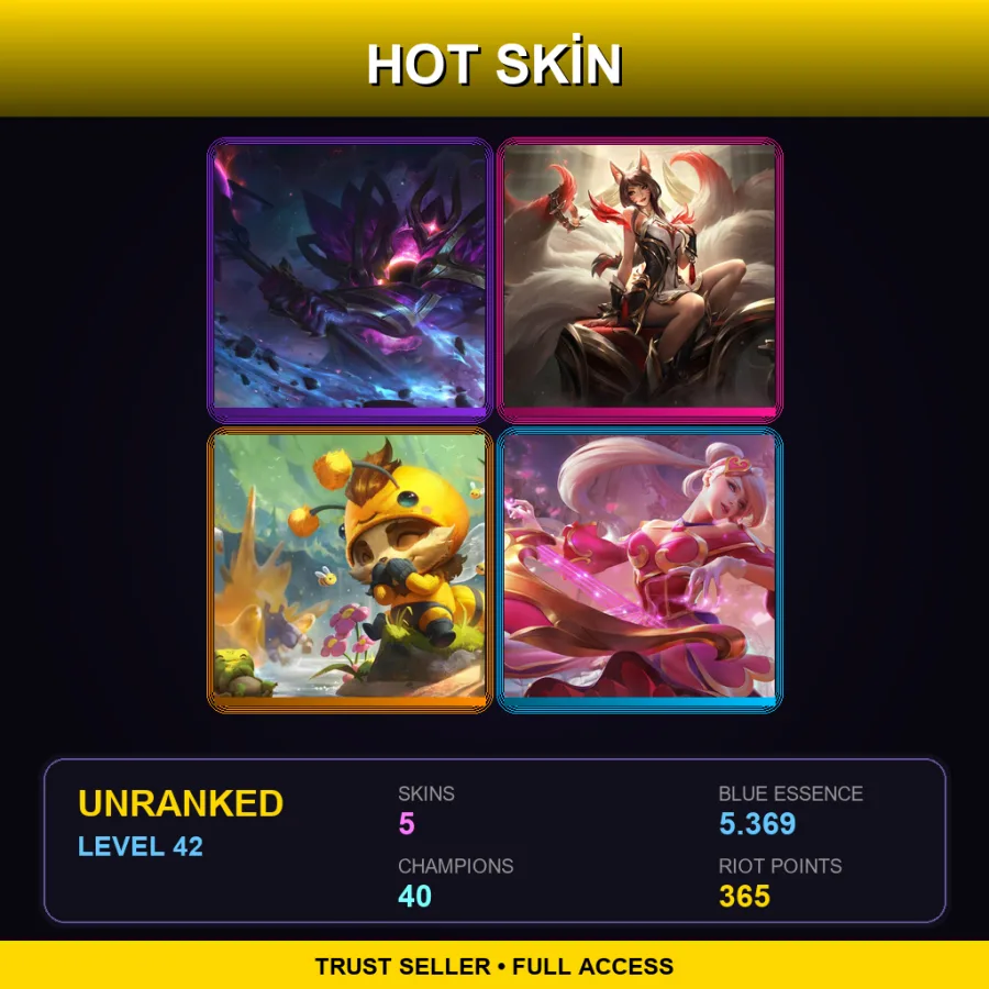 EUW | Lv42 | Unranked | 5 Skin | 40 Champ